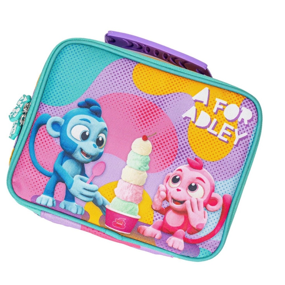A for Adley monkey lunch box